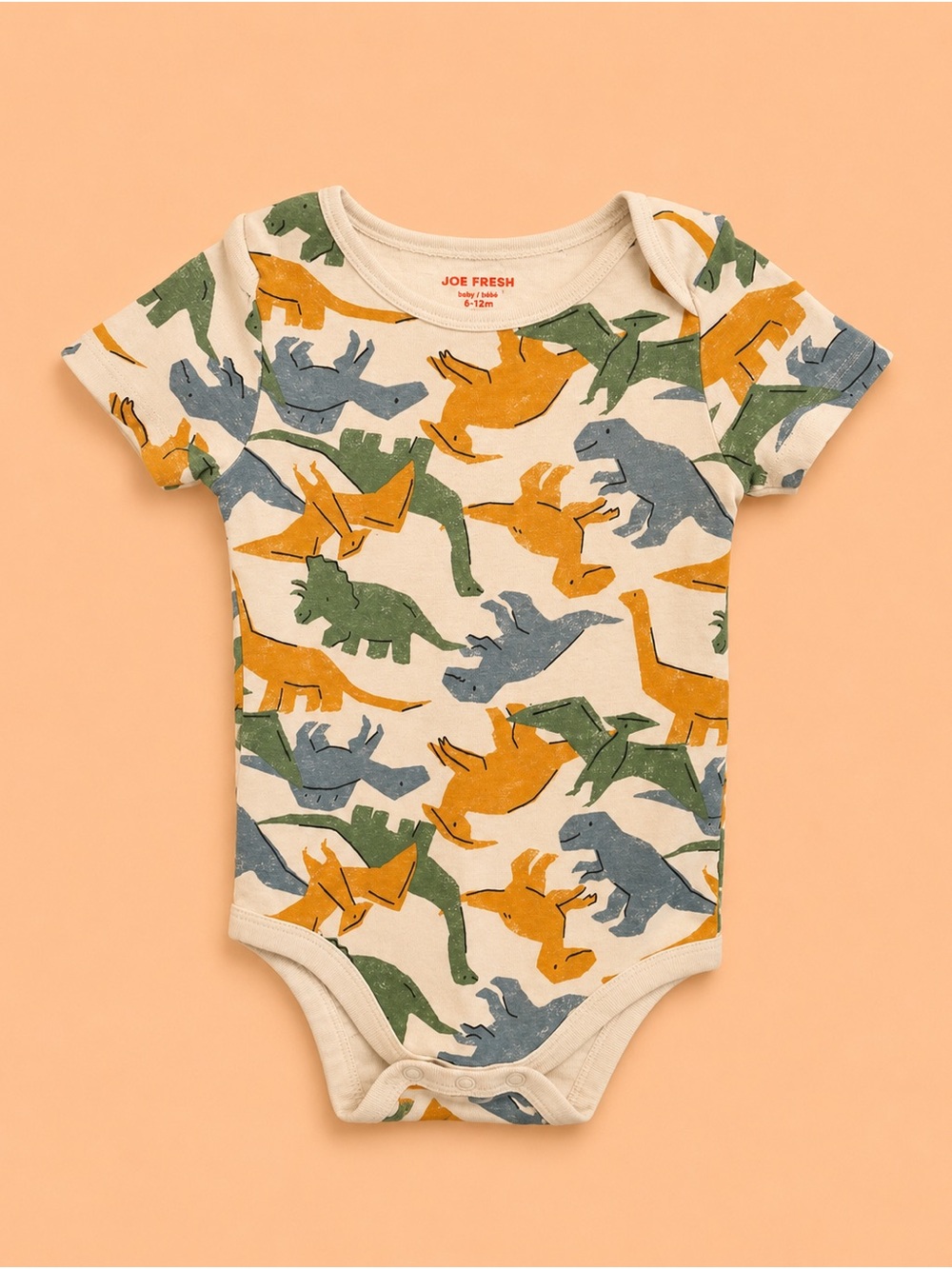 🐻 JOE FRESH CREAM DINOSAUR ONESIE
